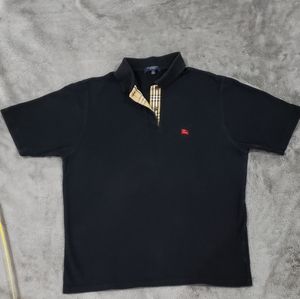 Mens Burberry black  polo shirt L